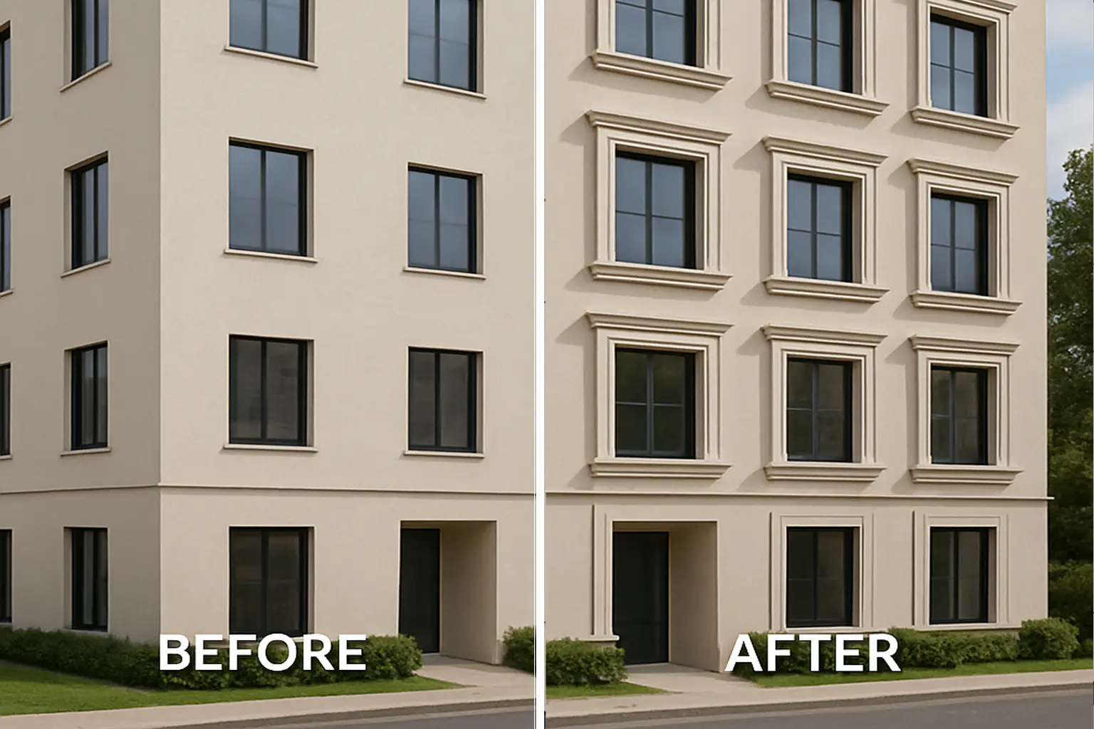 modern stone window surrounds